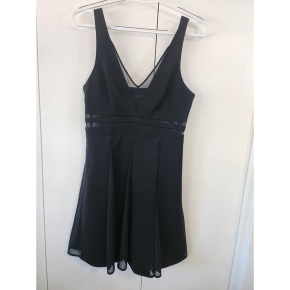 Express Black Sleeveless Cocktail/Homecoming Dress w/ Mesh Inserts | Size 4 - Picture 3 of 9